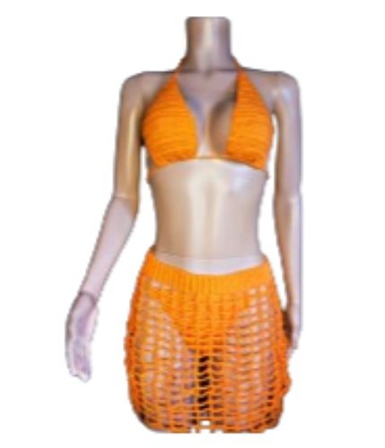 3-Piece Bikini Skort Set