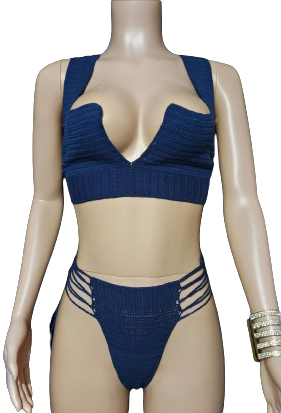Deep V Tank Top & High Waist Bikini Fullset
