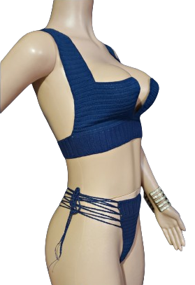 Deep V Tank Top & High Waist Bikini Fullset